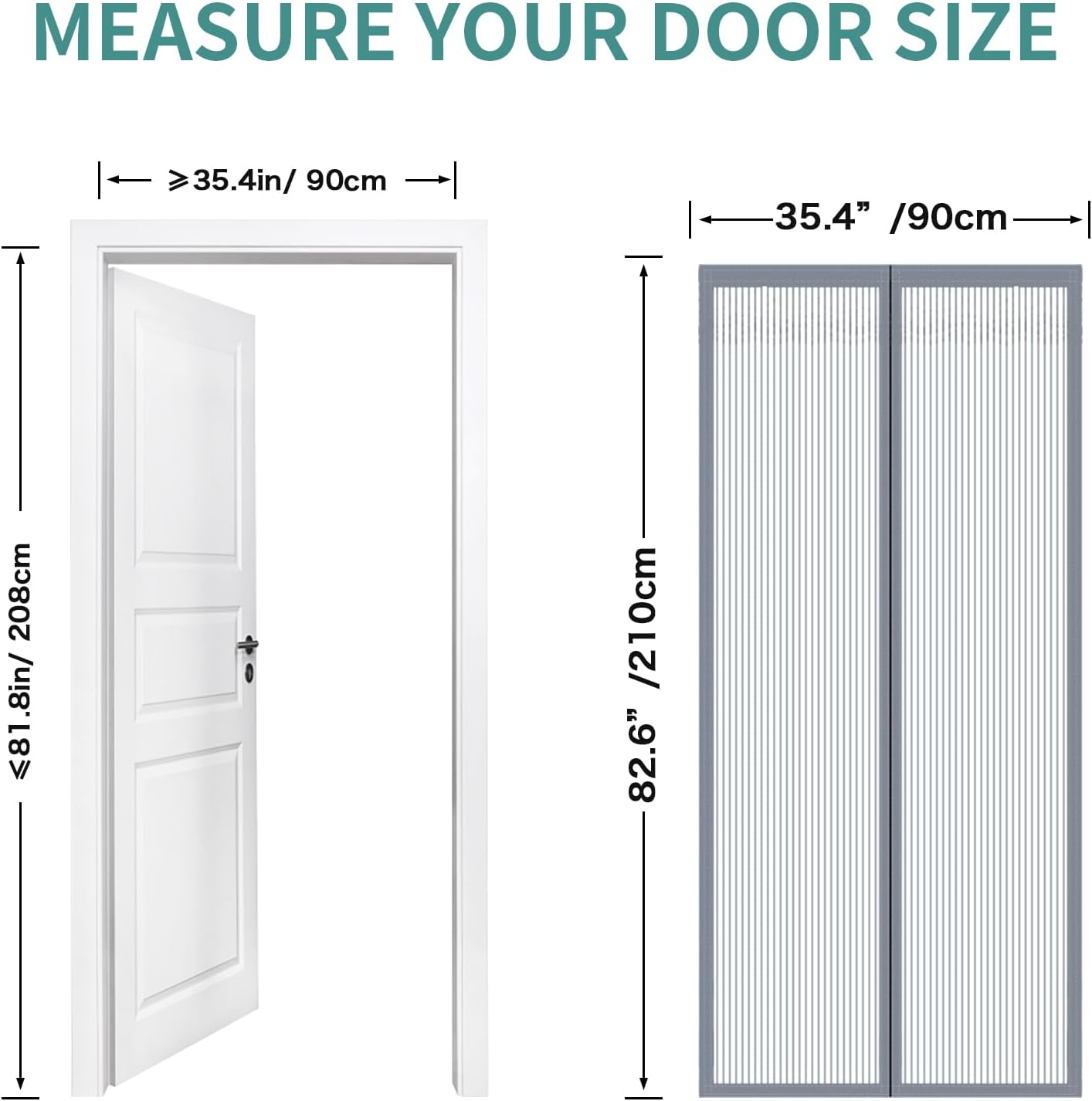 Thumbnail 1 de SMALUCK Magnetic Door Screen (Heavy Duty) – 90 x 210 cm Grey