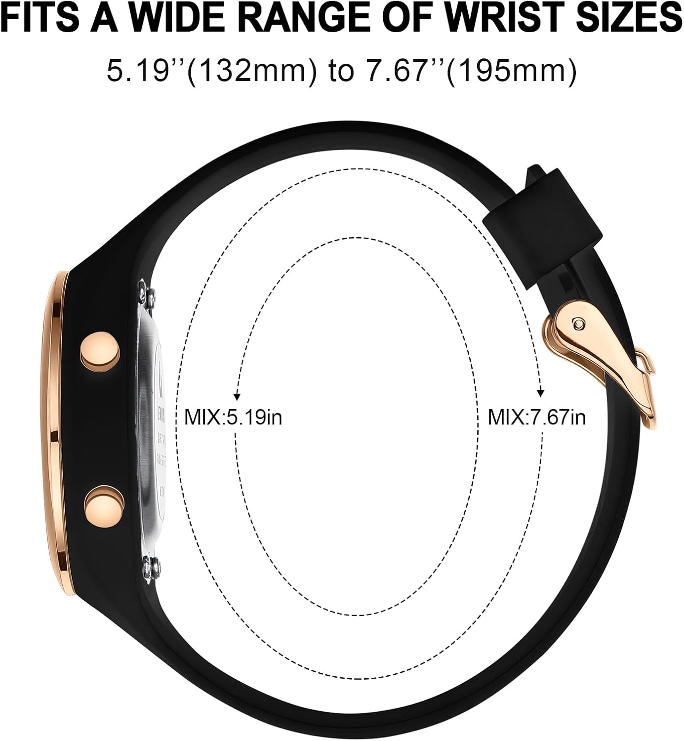 Thumbnail 3 de LN LENQIN Damen Digitaluhr mit Stoppuhr, Kalender und Silikonband – sportlicher Chronograph-Style