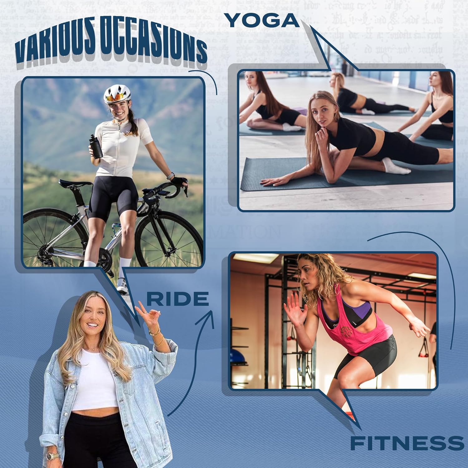 Thumbnail 1 de Sundwudu 4-Pack High-Waist Biker Shorts for Women (8”/3”/5” style lengths) with Tummy Control