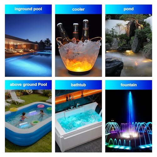Thumbnail 6 de Luz LED sumergible para piscina inalámbrica Facarler: iluminación subacuática con mando y 8 modos