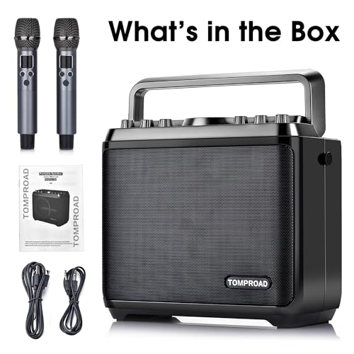 Thumbnail 8 de Macchina per karaoke TOMPROAD: PA portatile con 2 microfoni wireless, luci LED e Bluetooth