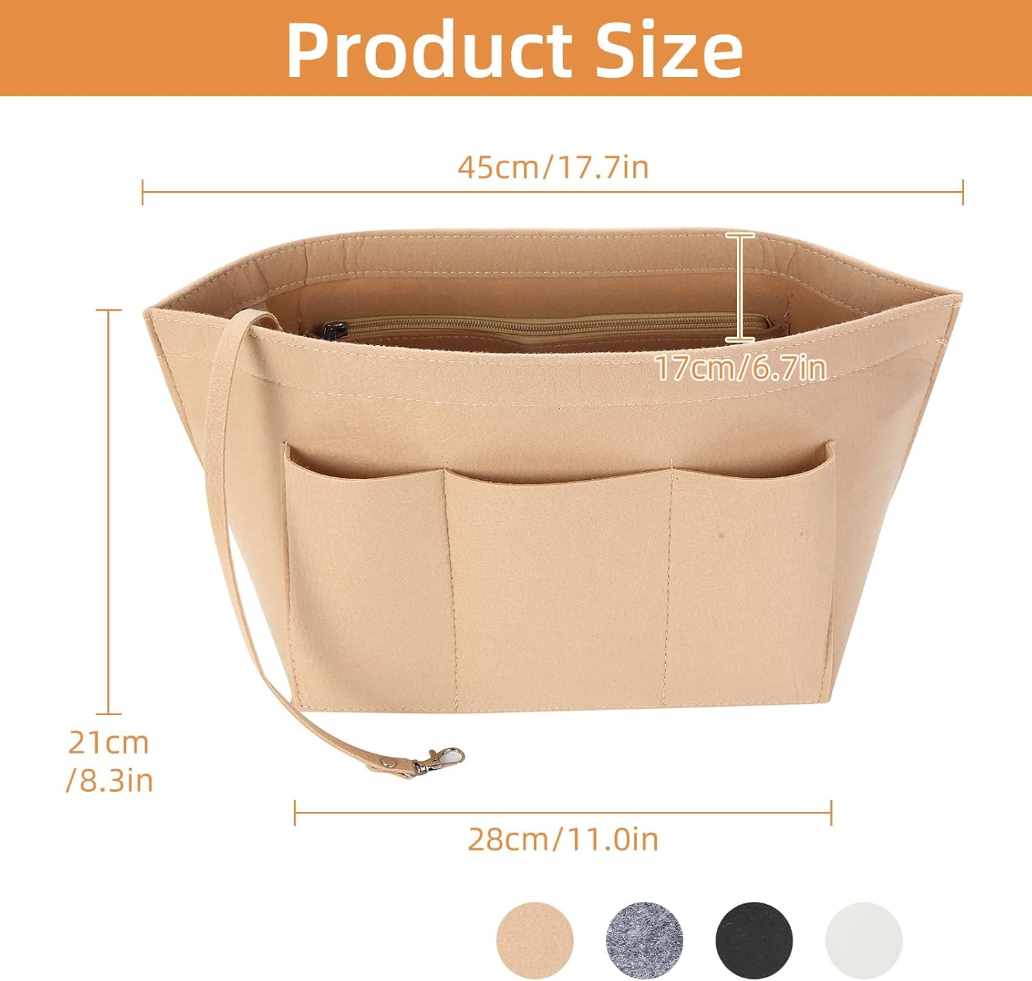 Thumbnail 2 de LITLANDSTAR Khaki Multi-Pocket Handbag Organiser Insert