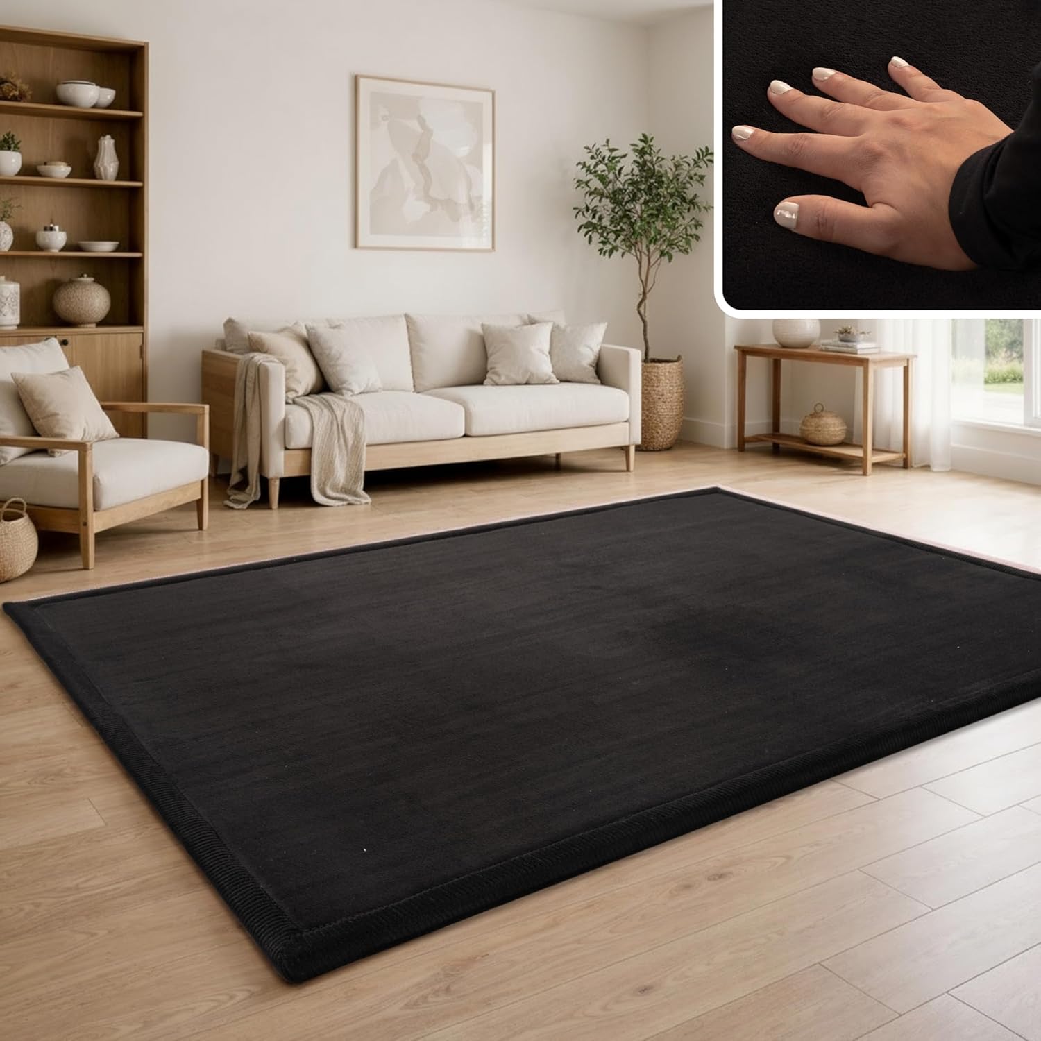Thumbnail 1 de Paco Home Kinderzimmer-Teppich 100x200 cm in Schwarz – weiche, rutschfeste Krabbelmatte für Baby & Spielbereich