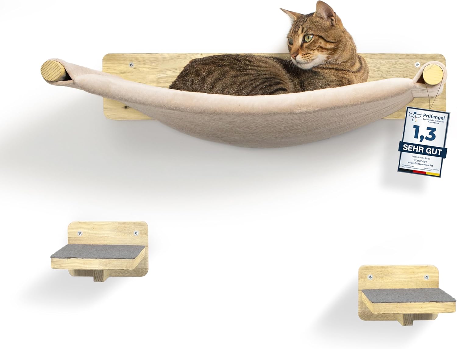 Detalle de WOOWOOD Kletterwand Katzen 35 kg HĂ€ngematte đŸ