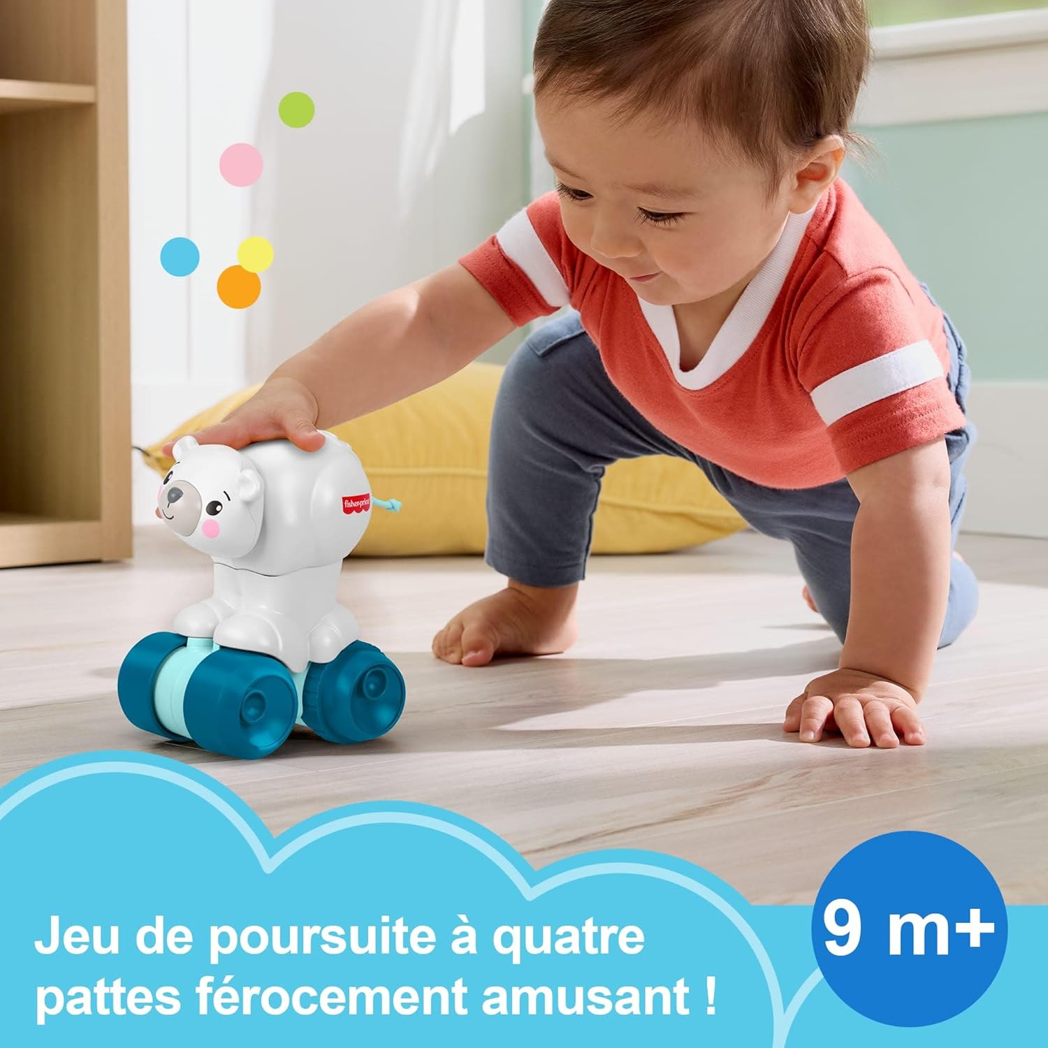 Thumbnail 1 de Fisher-Price Ours polaire à pousser JDL63 (à partir de 9 mois) — jouet d’activités sensoriel à poursuivre