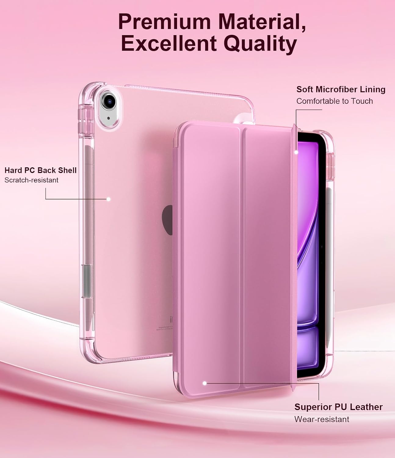 Thumbnail 6 de TiMOVO Case for iPad Air 11 Inch (M4/M3/M2), Air 5th/4th Gen – Flowers Pink