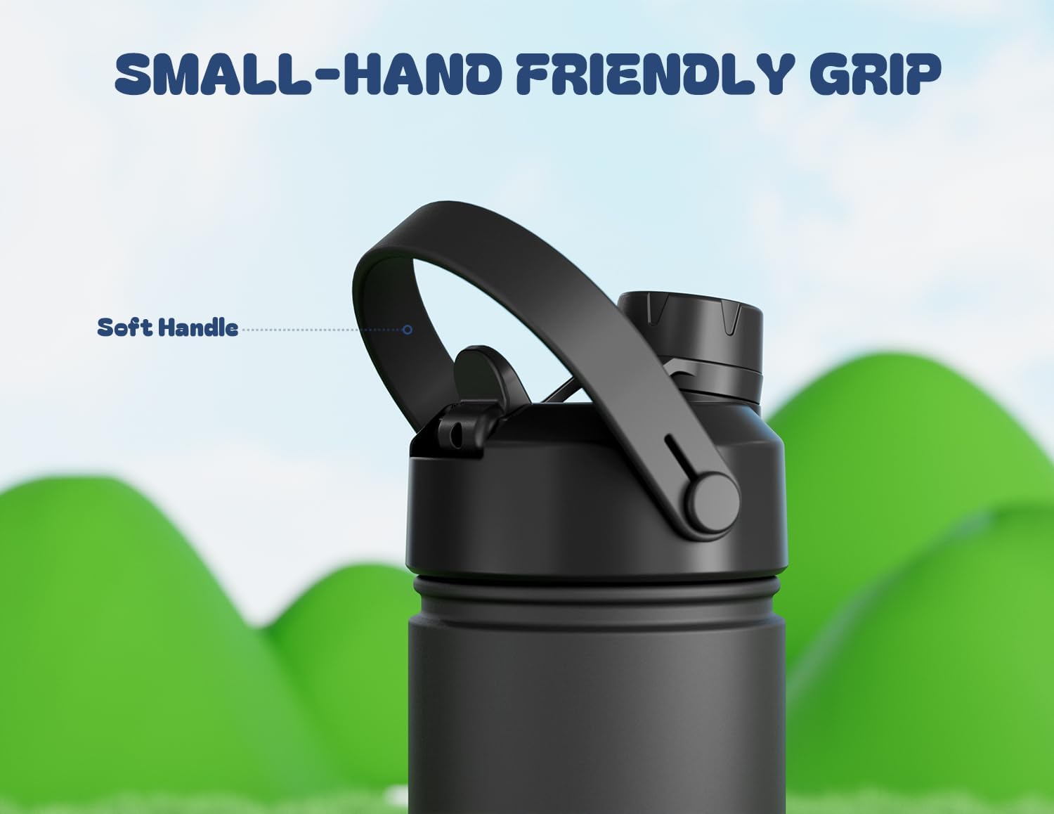 Detalle de POWCAN 18 oz Insulated Water Bottle with 2-in-1 Lid, King