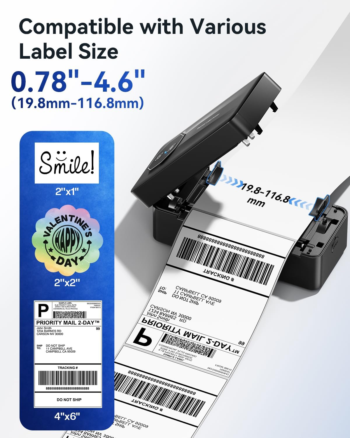 Thumbnail 1 de TATTMUSE Shipping Label Printer 4x6: Compact Bluetooth Thermal Label Printer for UK Shipments