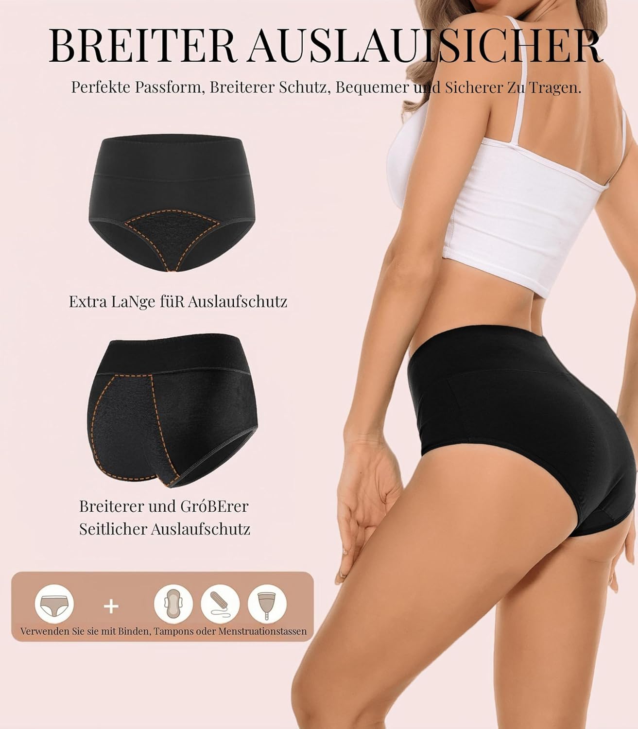 Detalle 2 de Periodenunterwäsche mit hoher Saugfähigkeit 60 ml
