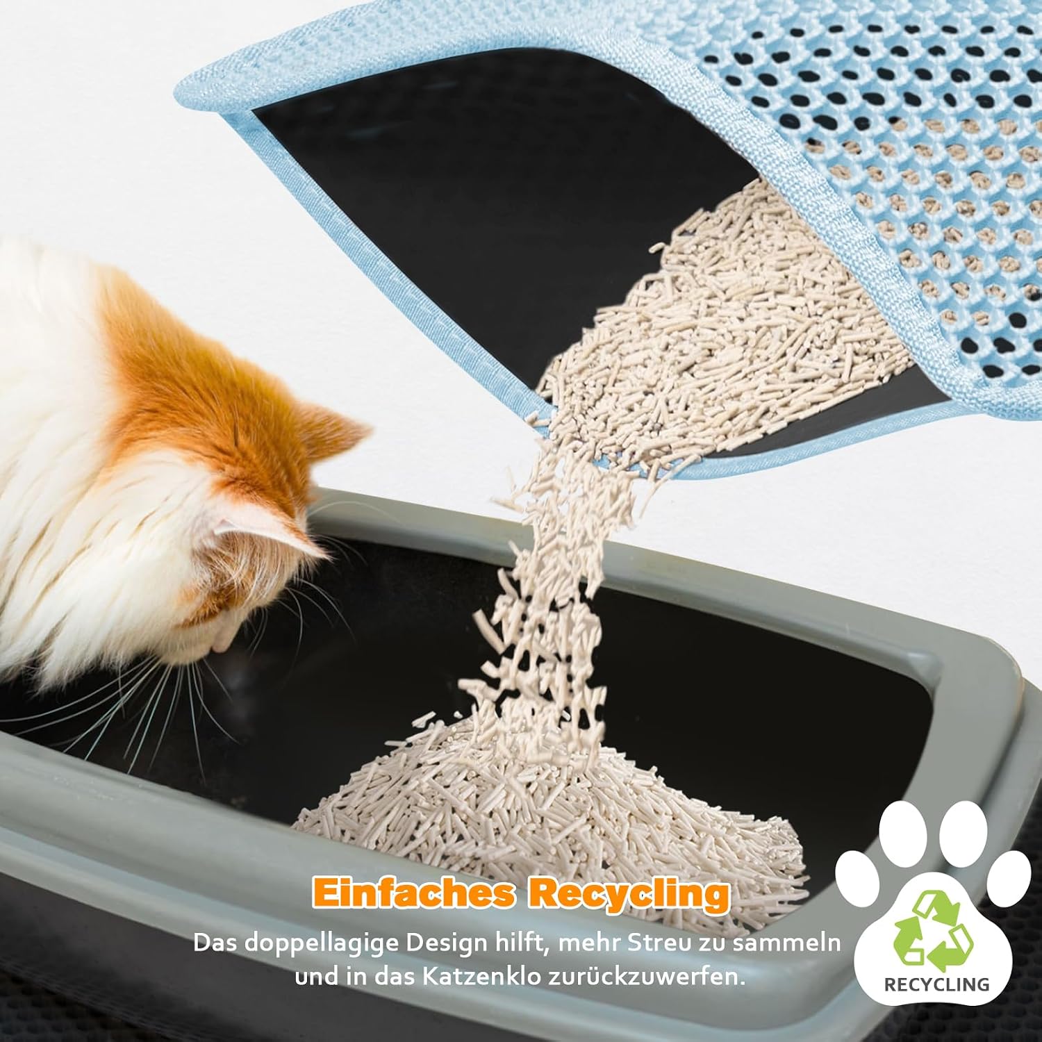 Thumbnail 6 de Blissstorm Katzenklo Matte 66X116cm – wasserdichte Doppelschicht mit Anti-Rutsch-Unterseite