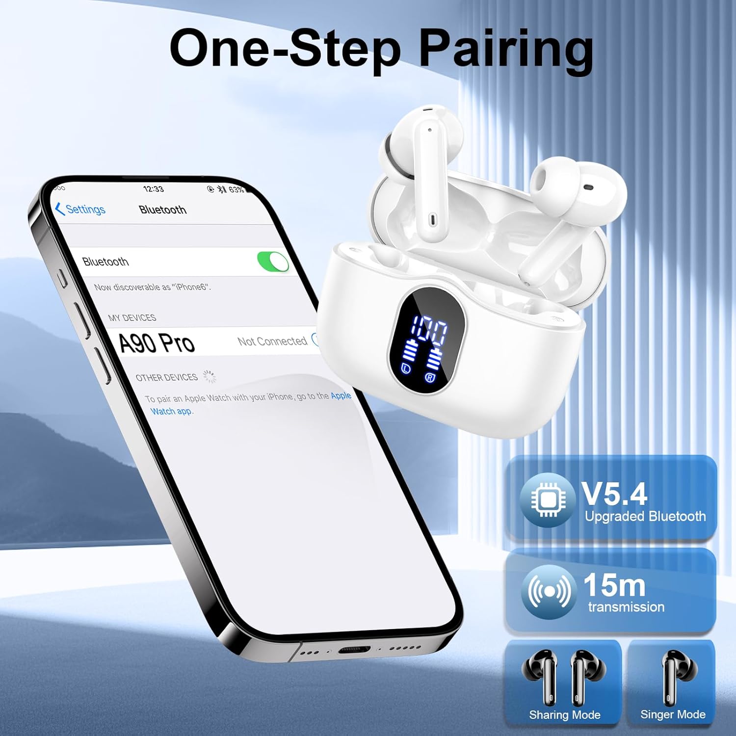 Thumbnail 6 de Btootos Wireless Earbuds with Bluetooth 5.4 and ENC Noise Cancellation