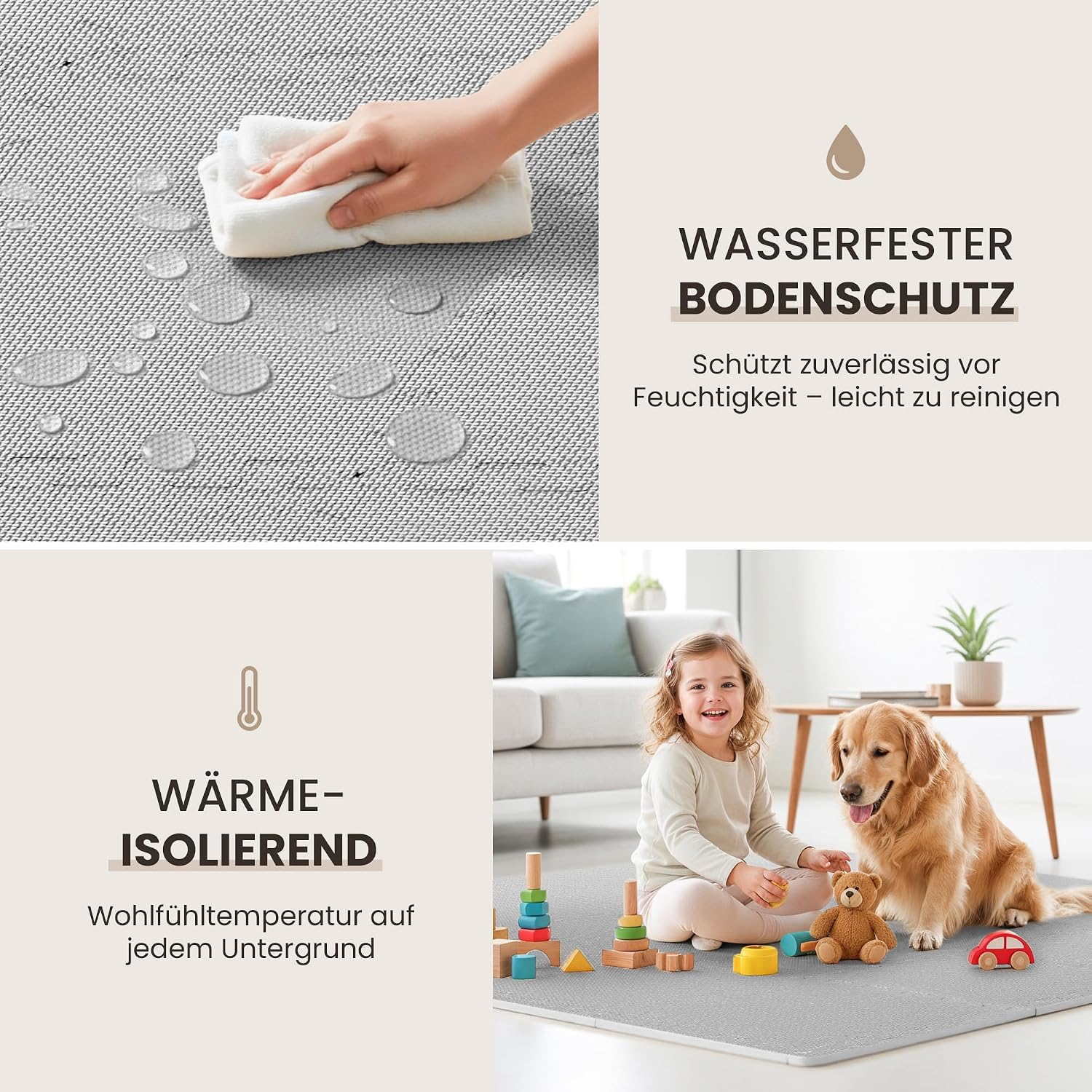 Thumbnail 6 de Schutzmatten Set: 18 Puzzle-Bodenschutzmatten für Optimalen Boden- und Geräuschschutz