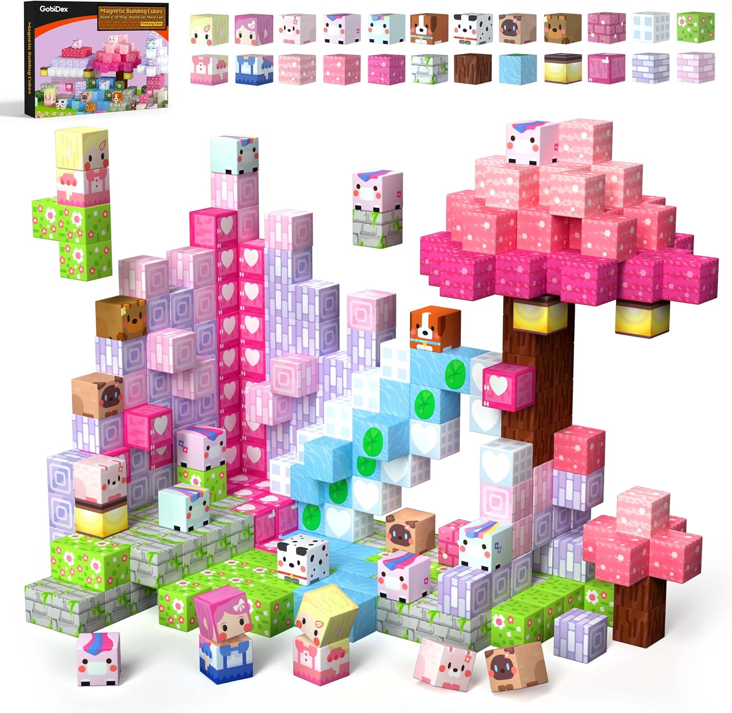 Detalle de GobiDex Magnetic Building Blocks, 48 Pieces