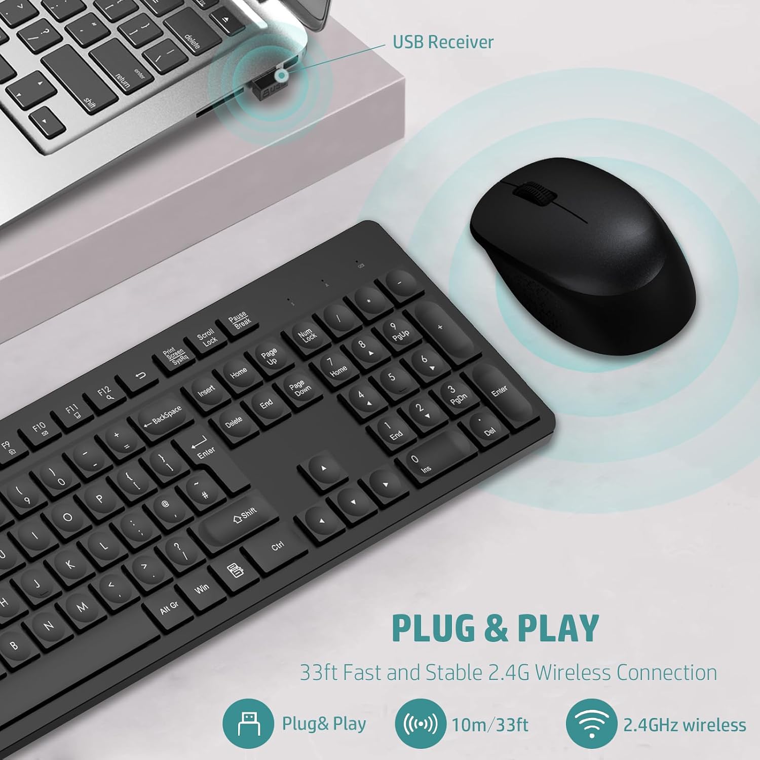 Thumbnail 1 de LeadsaiL K786 Wireless Keyboard and Mouse Set