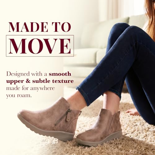 Detalle 1 de Skechers Lovely Vibe Fall in Bloom, botines de mujer Mushroom Microleather