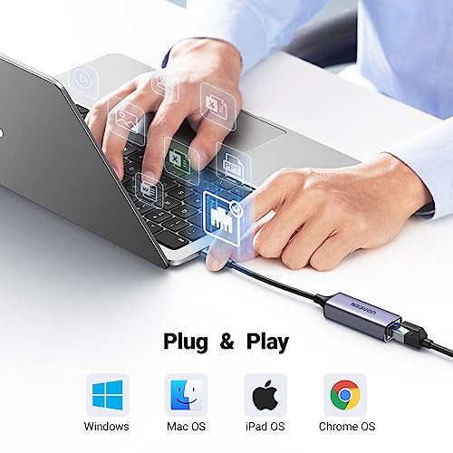 Detalle de UGREEN Adaptateur USB-C Ethernet Gigabit RJ45 1 Gbps – Version Gris