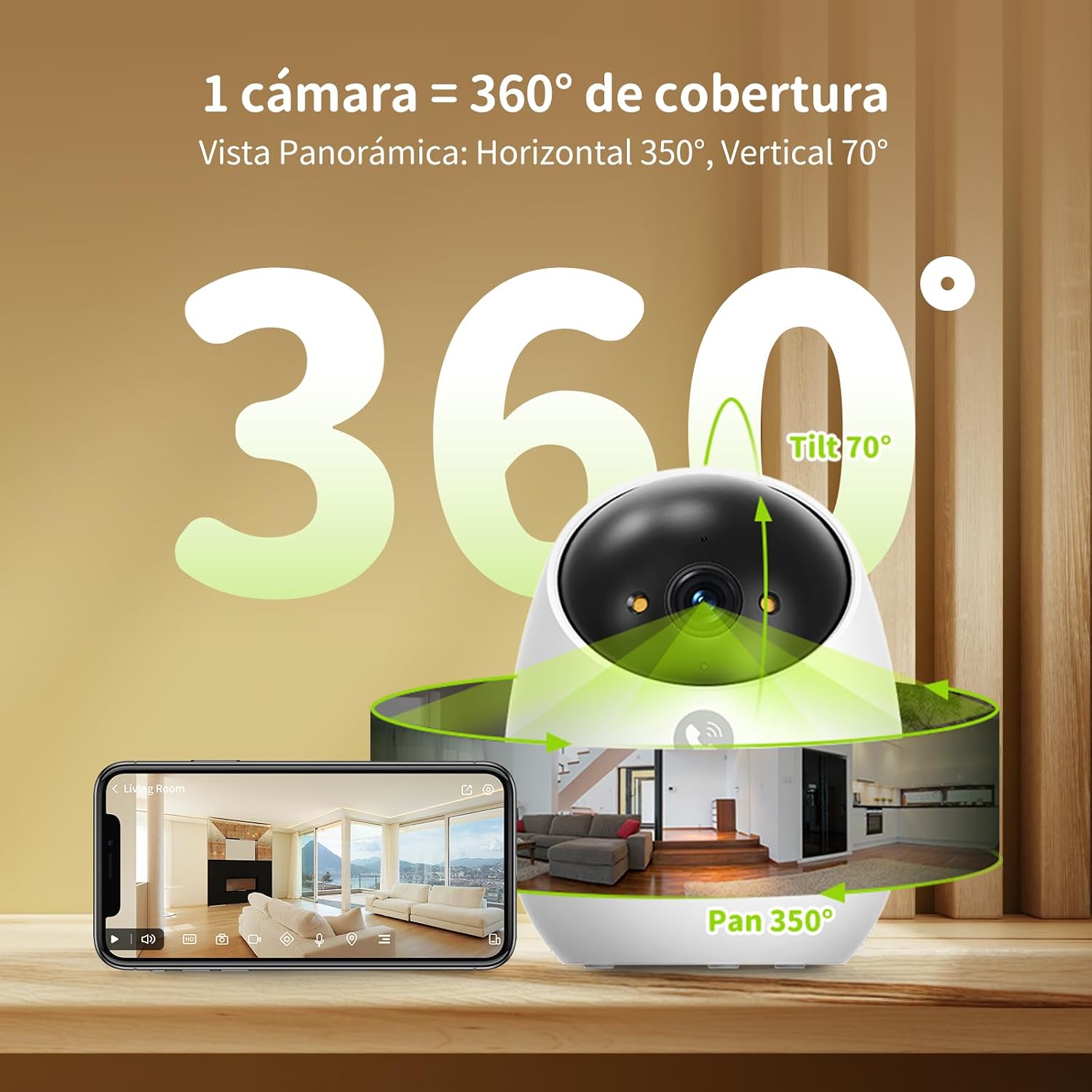 Detalle 2 de Beans View 3K Cámara interior 360° 5MP