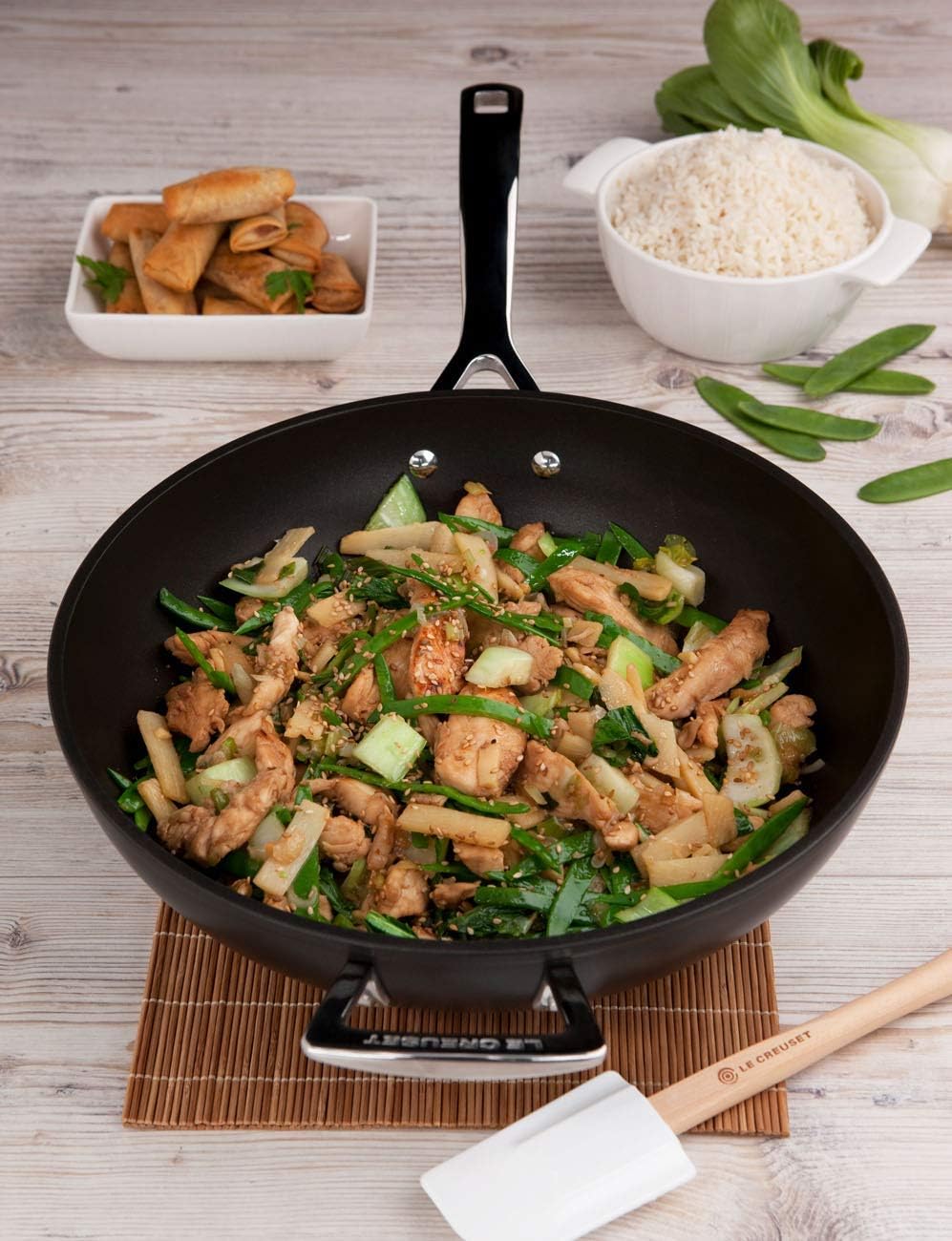 Thumbnail 5 de Le Creuset Toughened Non-Stick Stir Fry Pan 30x9cm with Helper Handle (Aluminium, 51104300010202)