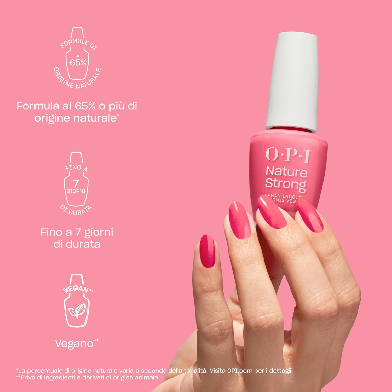 Thumbnail 5 de OPI Nature Strong Rosso smalto vegano con finitura brillante, durata fino a 7 giorni (15 ml)