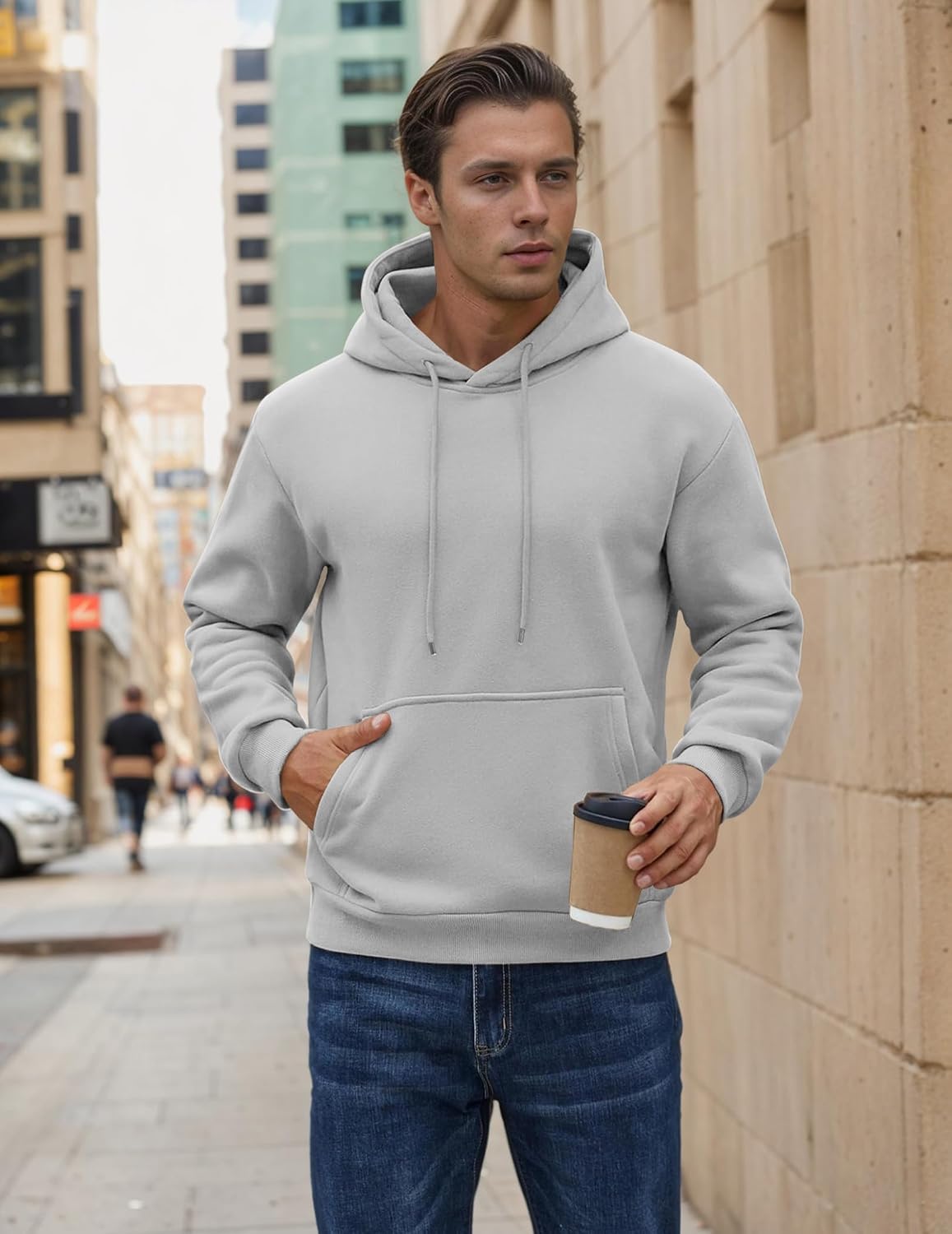 Detalle 2 de COOFANDY felpa uomo con cappuccio cotone