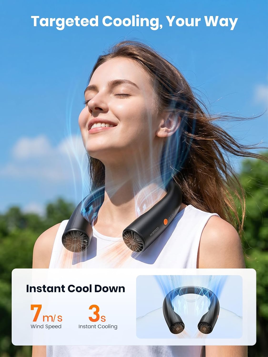 Thumbnail 2 de Warmco N3 Portable Neck Fan — 5200mAh, 15 Hrs Runtime, 360° Airflow
