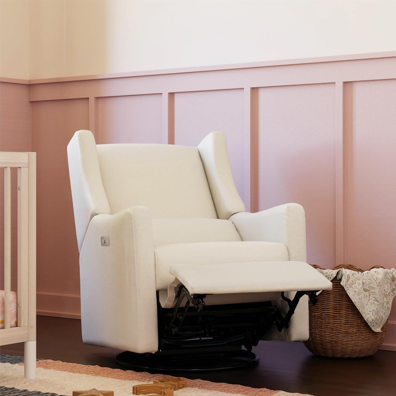 Detalle 1 de Babyletto Kiwi M11288PCMEW Electric Recliner Glider, Cream Eco-Weave