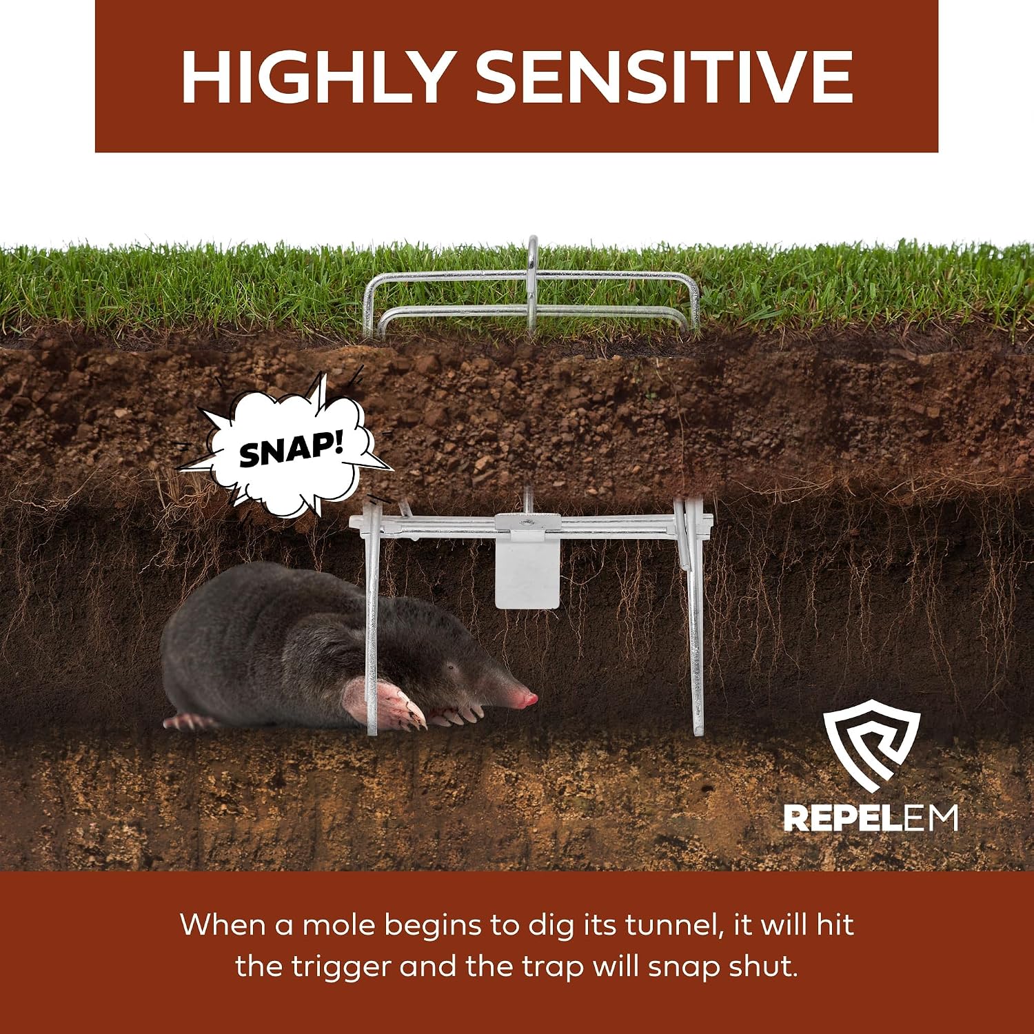 Thumbnail 4 de REPELEM Claw Mole Trap Reusable Mole Traps 🕳
