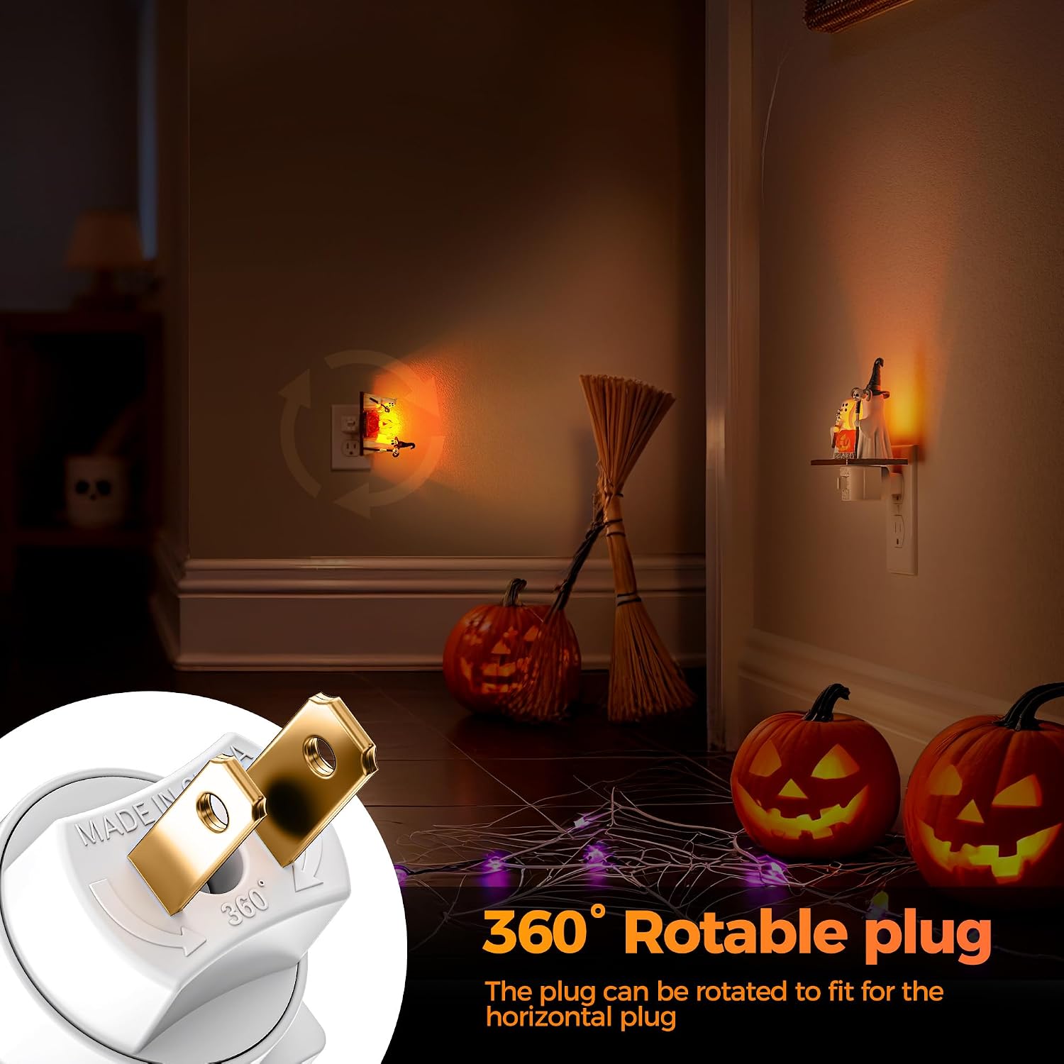 Detalle 1 de Briignite Halloween night light with 360° plug