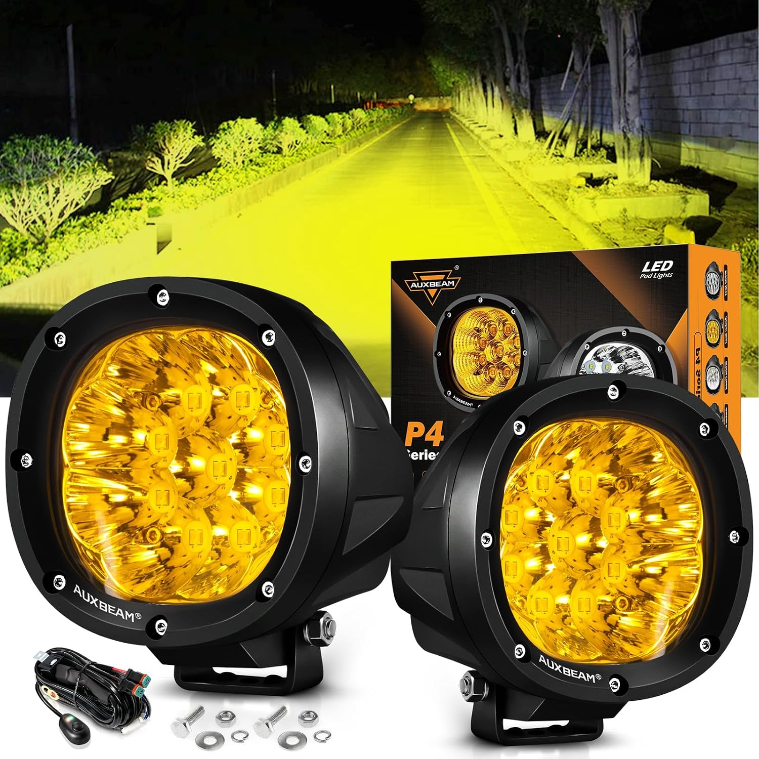Detalle de Auxbeam 90W Amber LED Offroad Light
