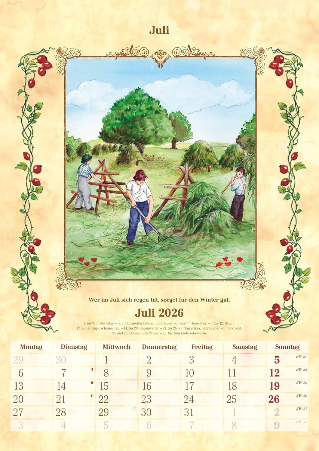 Thumbnail 6 de Alpha Edition Bauernkalender 2026 – Bildkalender 29,7×42 cm mit Bauernregeln & Platz für Notizen