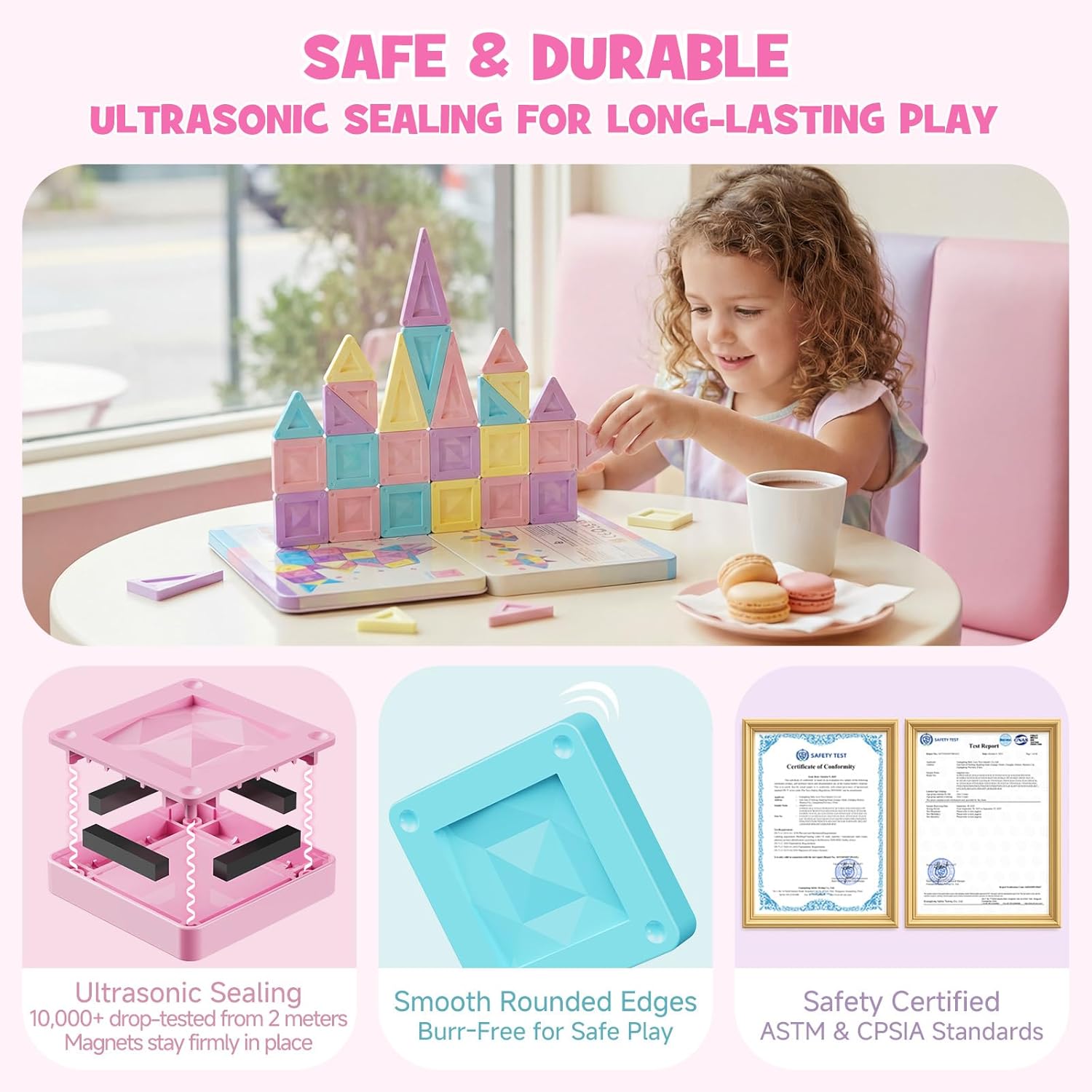 Thumbnail 4 de YOGOHEE Blocs de Construction Magnétique Enfant Voyage – 40 Pièces et Boîte en Métal Anti-Crise