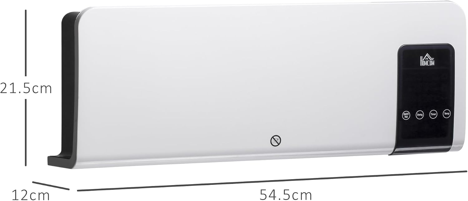 Thumbnail 6 de HOMCOM 820-294V70WT Wall-Mounted Ceramic Heater, 2,000W, Remote Control
