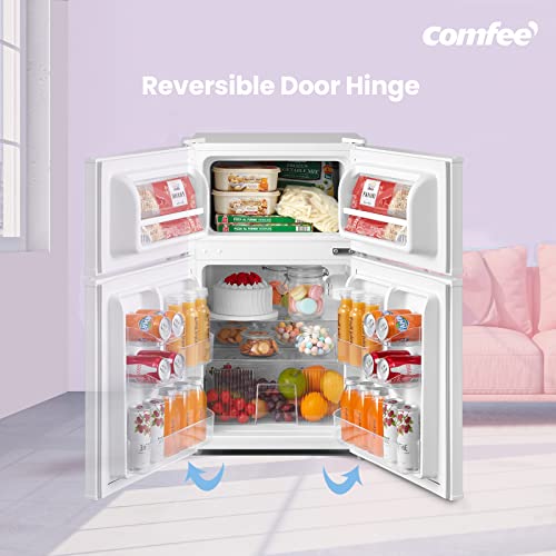 Thumbnail 3 de COMFEE' 87L Under Counter Fridge Freezer, Reversible Door, RCT87WH2(E)