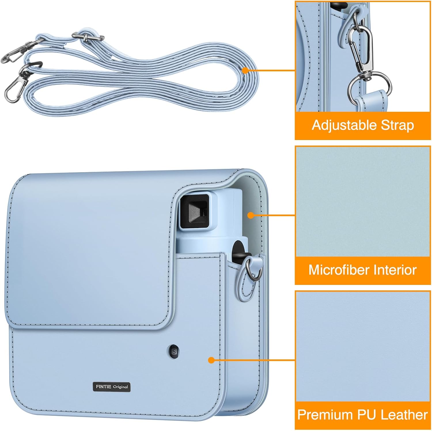 Detalle de Fintie Schutzhülle für Fujifilm Instax Square SQ1 / SQ40 – Premium Kameratasche mit verstellbarem Riemen