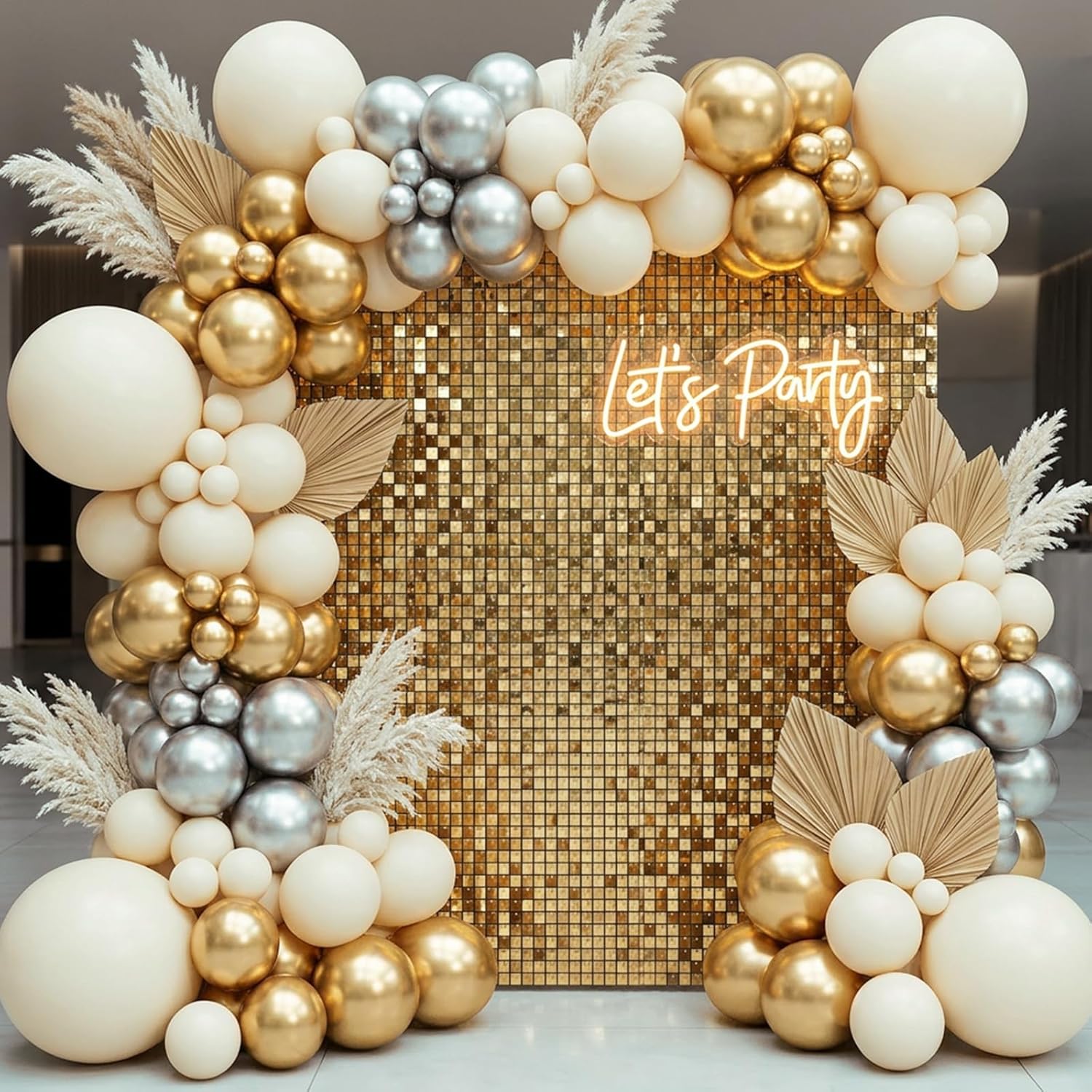 Detalle de RUBFAC 135pcs Ivory White Balloons Set for Beautiful Arch and Garland Creations