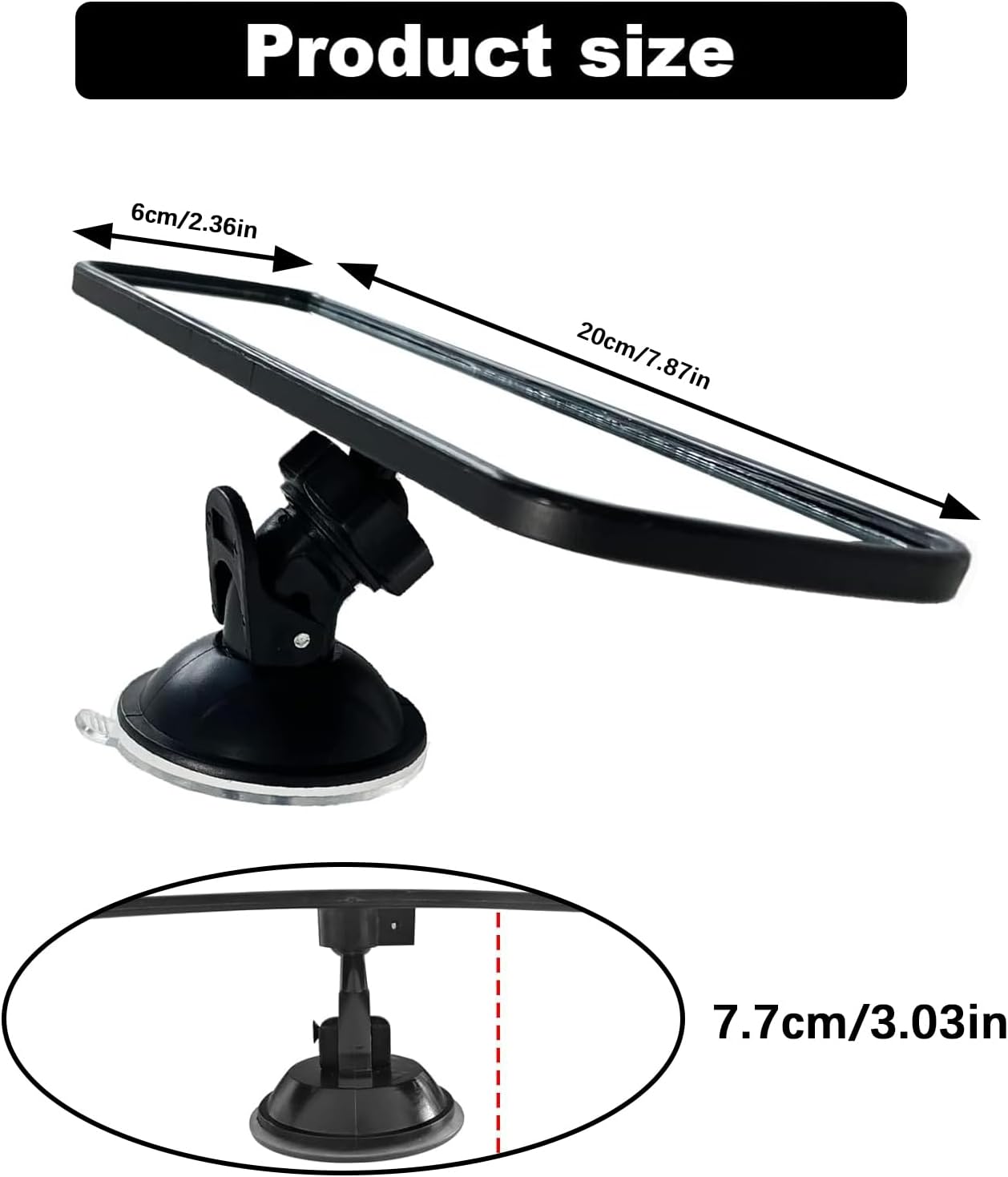 Detalle 2 de Universal Anti-Glare Learner Coach Mirror 200×60mm