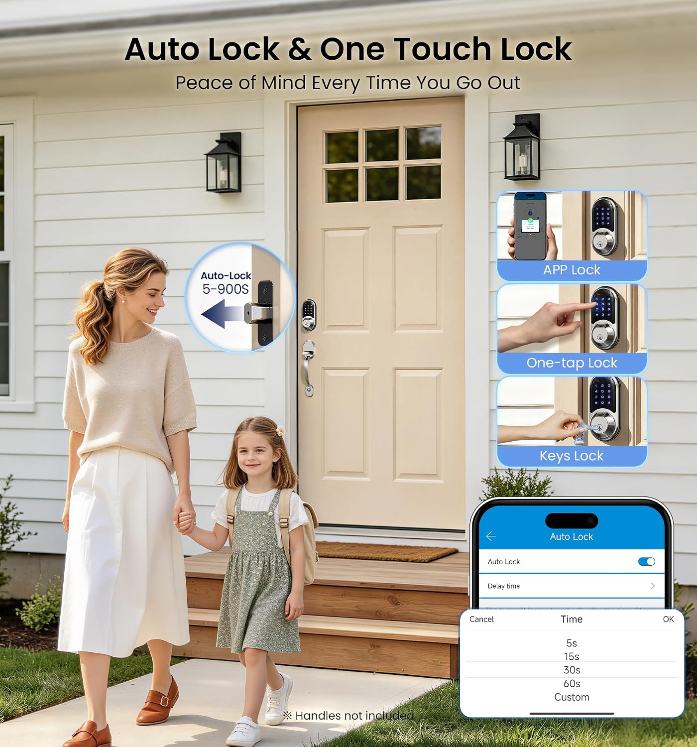 Detalle de Veise Fingerprint Smart Deadbolt, Satin Nickel