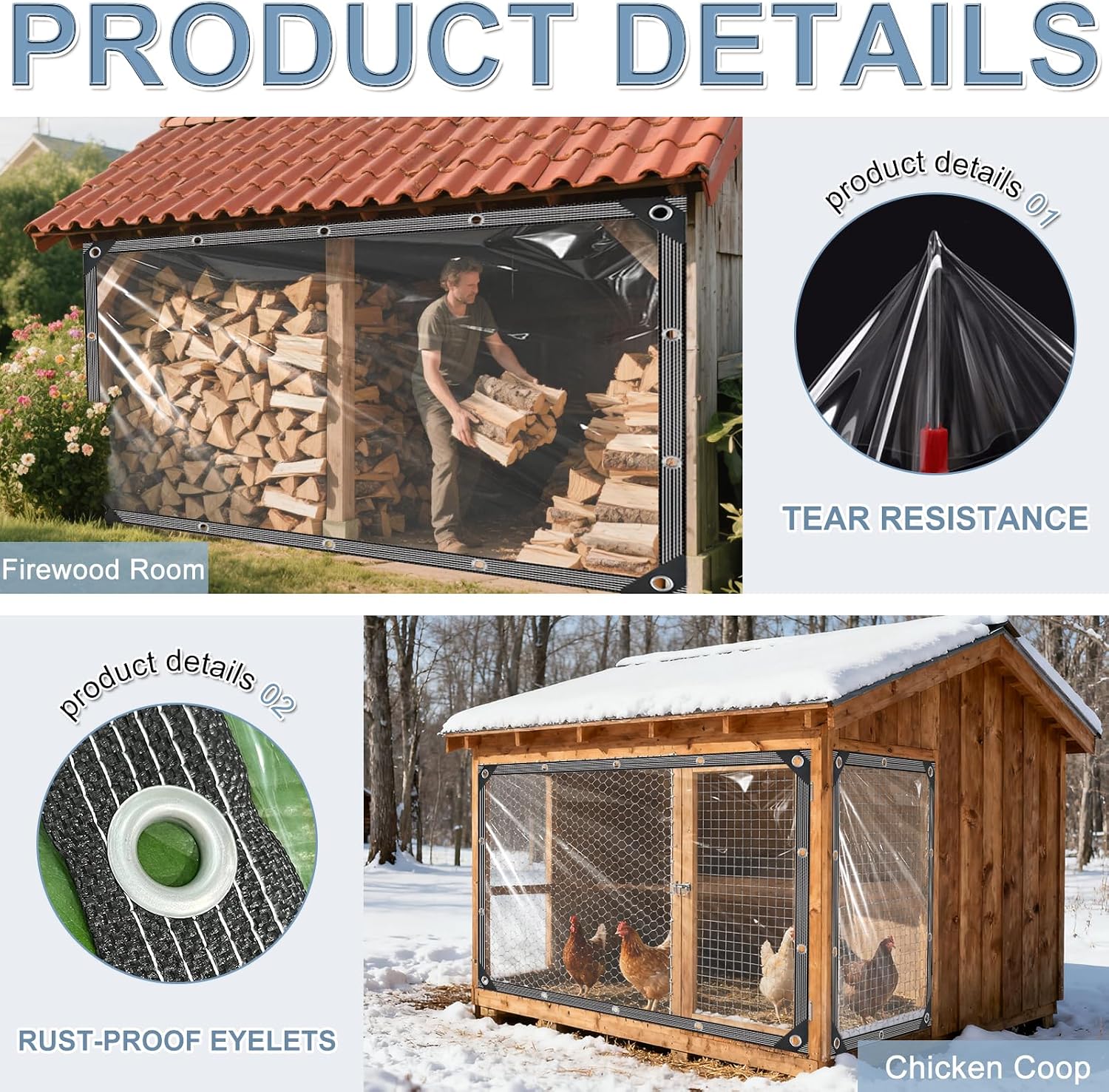Thumbnail 2 de Clear Tarpaulin 2m x 5m Waterproof Heavy Duty