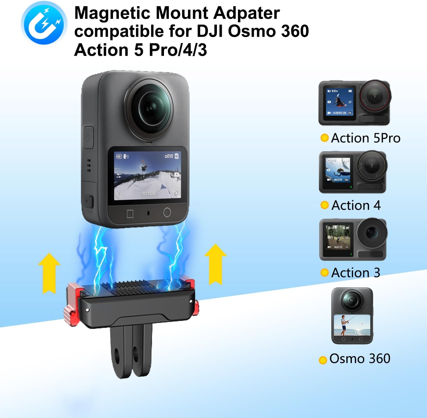 Detalle de HAFOKO Motorcycle Windshield Mount for Action Cameras – CNC Aluminium Clip, 180° Adjustment