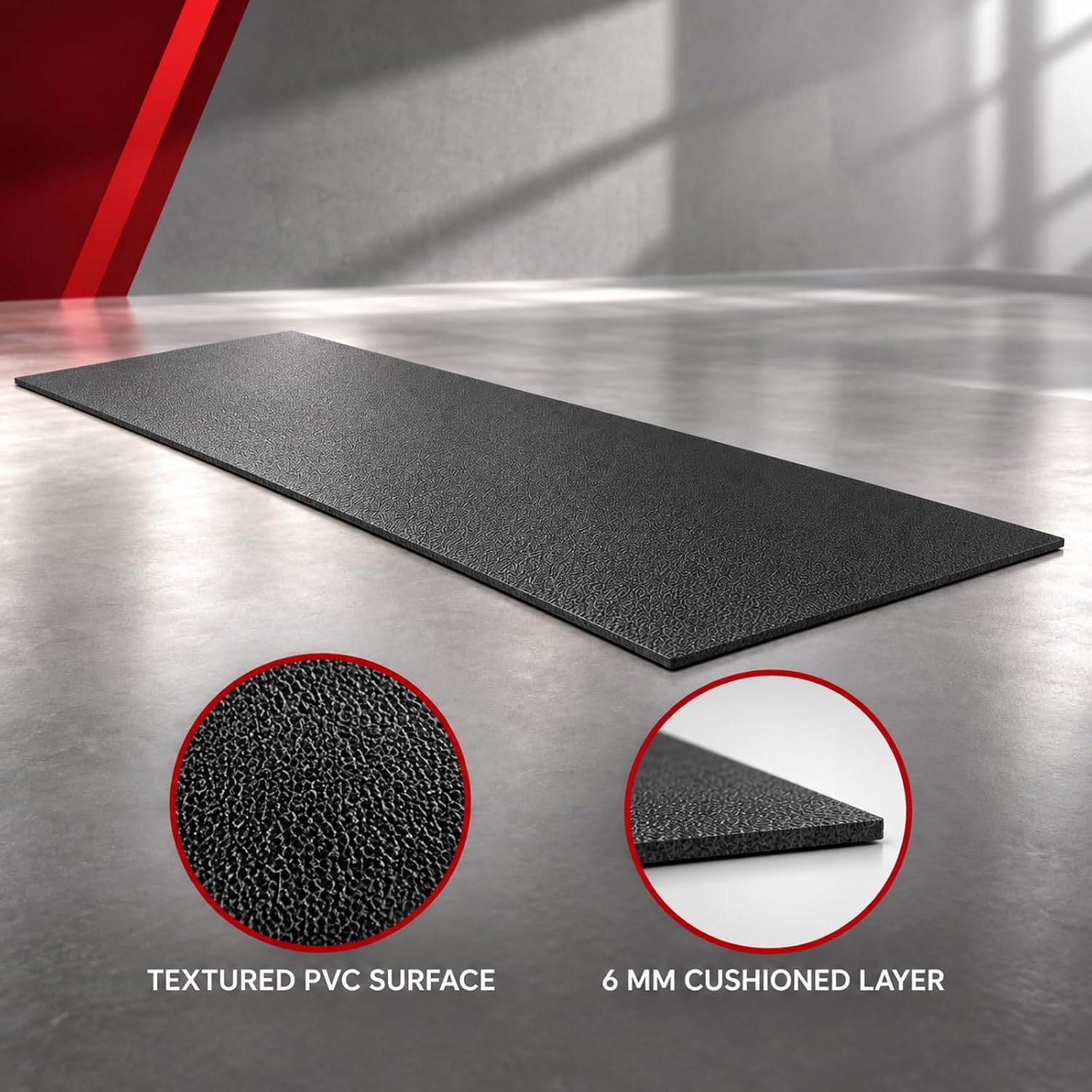 Detalle de THAILE Walking Pad Mat, Waterproof PVC Floor Protector for Fitness Equipment