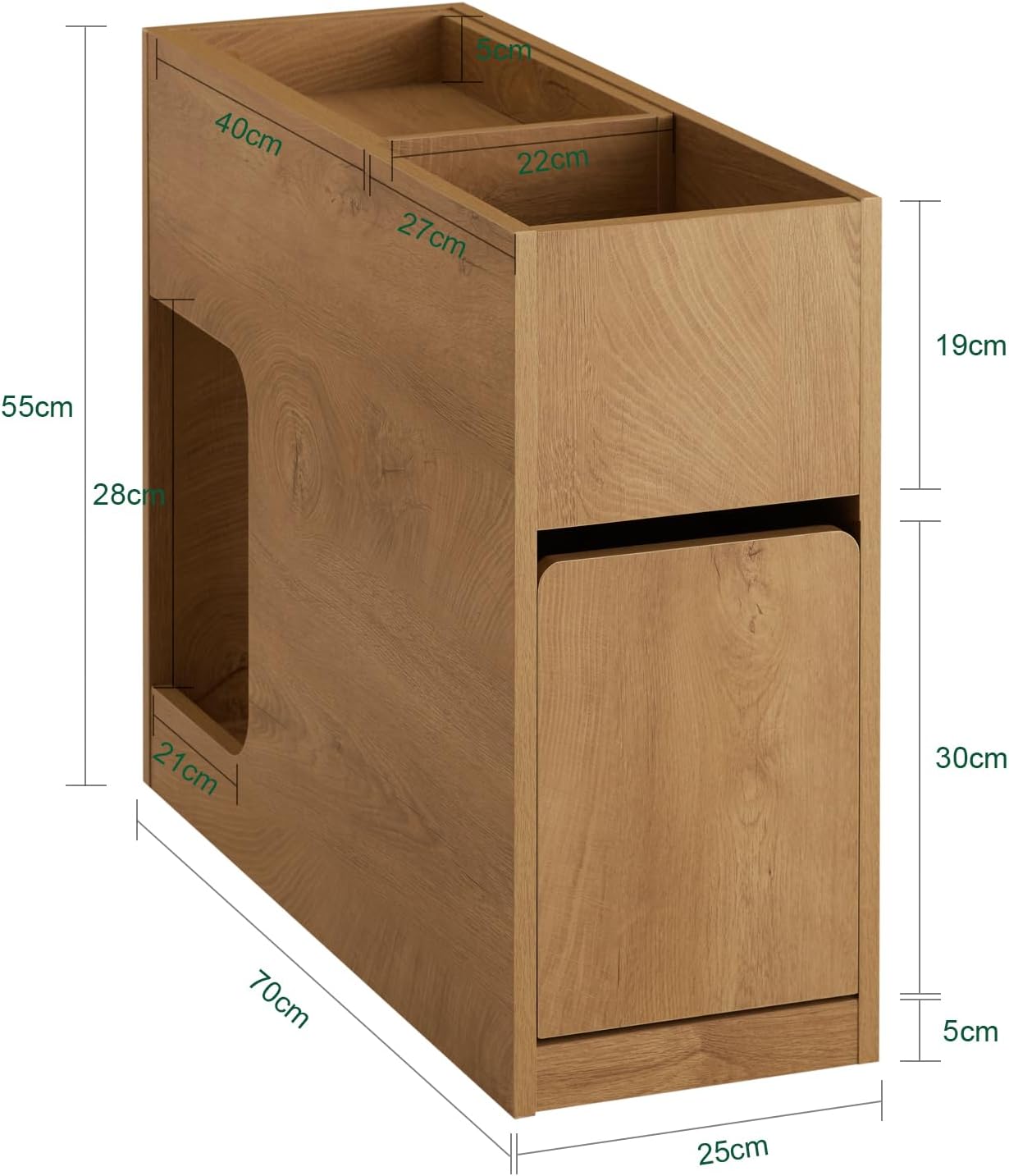Detalle de SoBuy FBT158-N table d'appoint slim 25 cm
