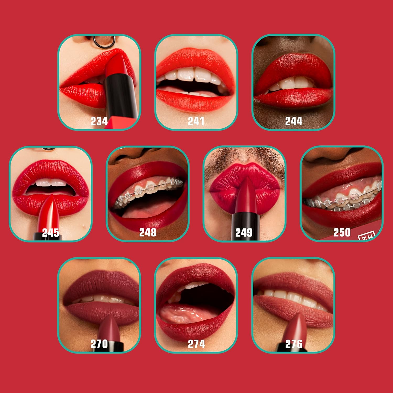 Thumbnail 3 de 3ina The Lipstick 241 „Intense Rot“ – mattierender Lippenstift mit Vanilleduft, Vitamin E & Sheabutter