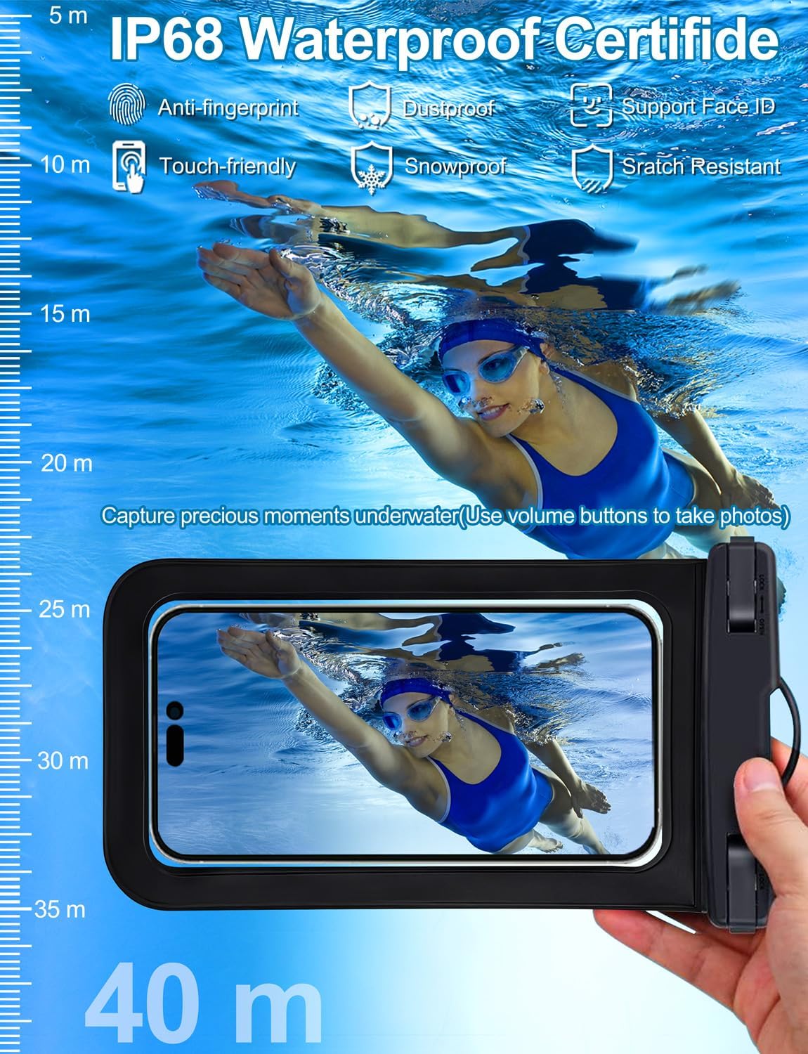 Detalle 2 de Famoby Phone Waterproof Pouch IP68 8.3in