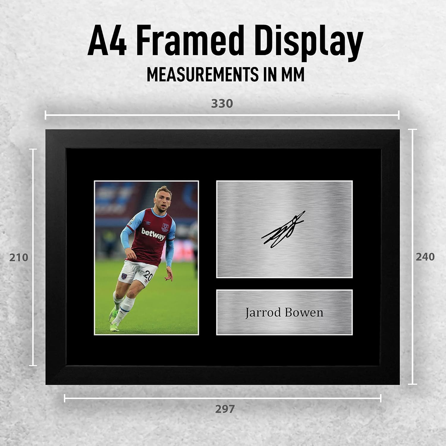 Thumbnail 1 de Jarrod Bowen West Ham United A4 framed signed autograph picture (HWC Trading) for football fans