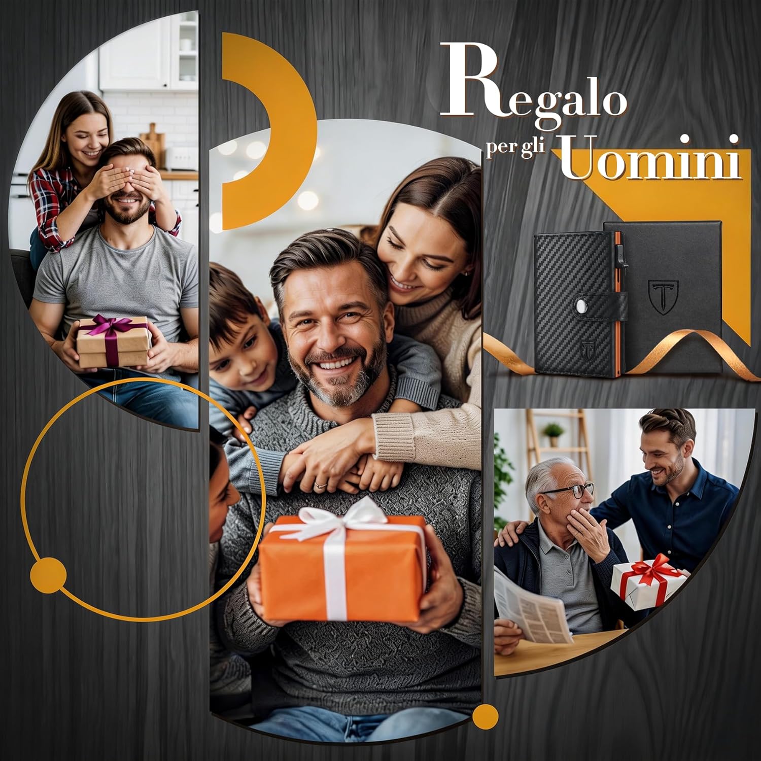 Thumbnail 6 de TENBST Portafoglio Uomo slim con portamonete esterno e protezione RFID/NFC