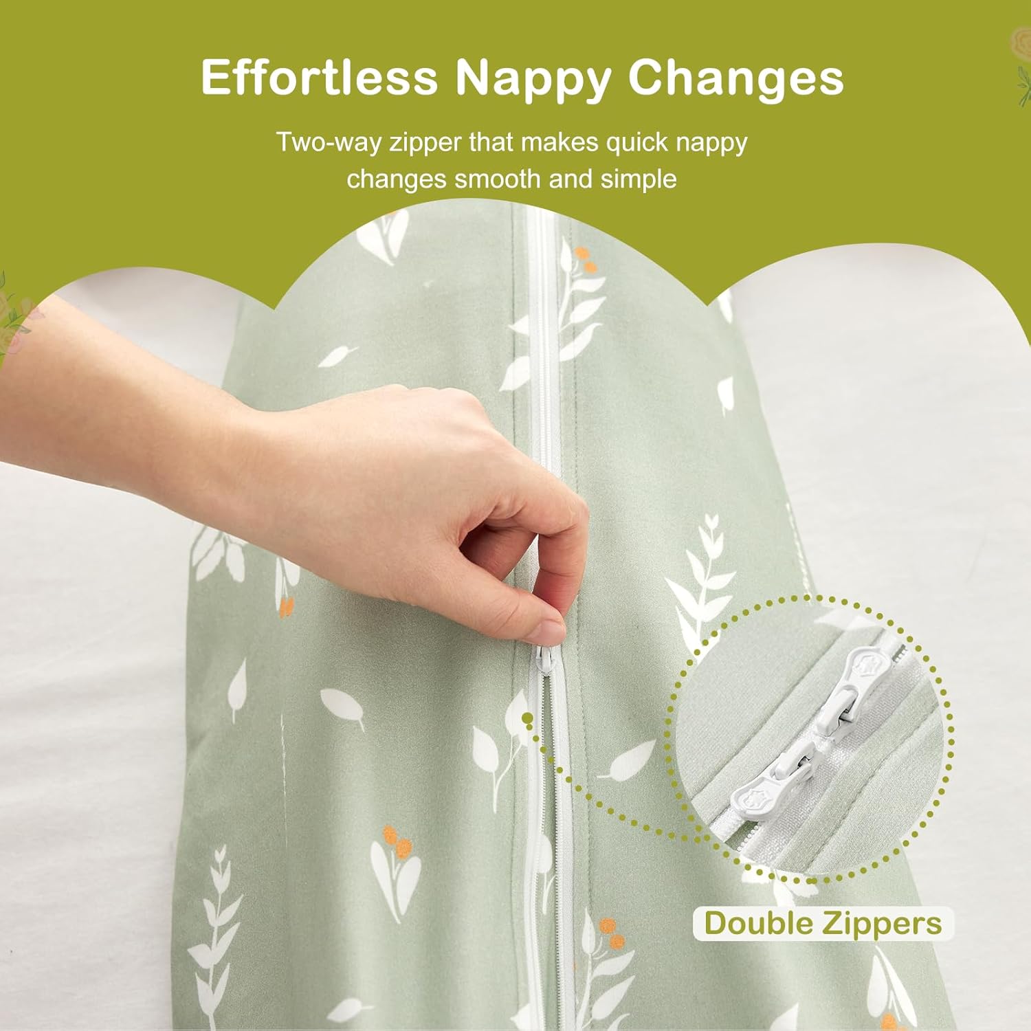 Thumbnail 5 de Nivolltha Super Soft 1 TOG Baby Sleeping Bag – 100% Cotton, Safe Spring & Autumn Sleep Sack (0-6 Months) – Foliage