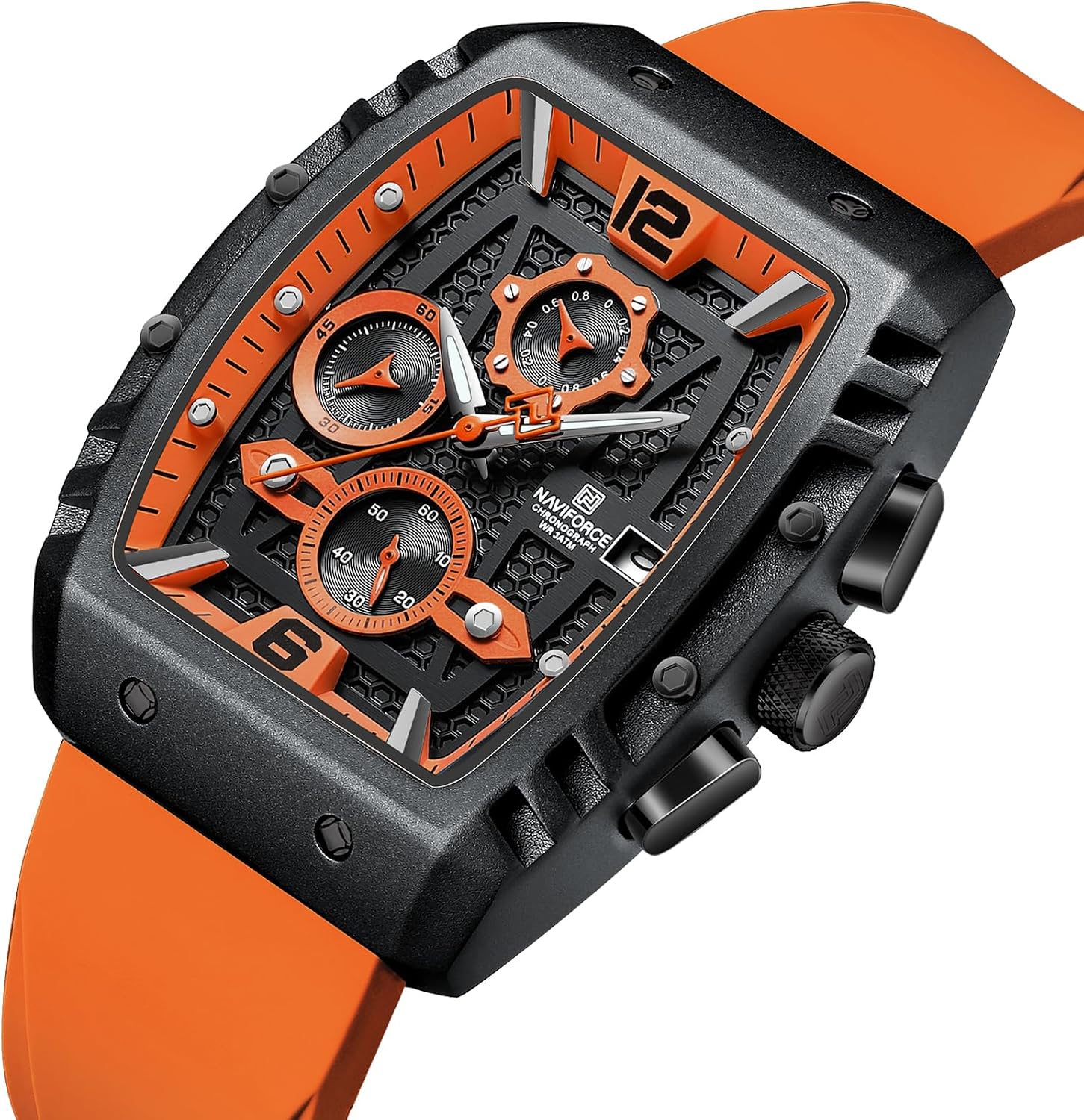 Detalle de Naviforce Orologio al quarzo da uomo con datario settimanale – analogico, cinturino silicone