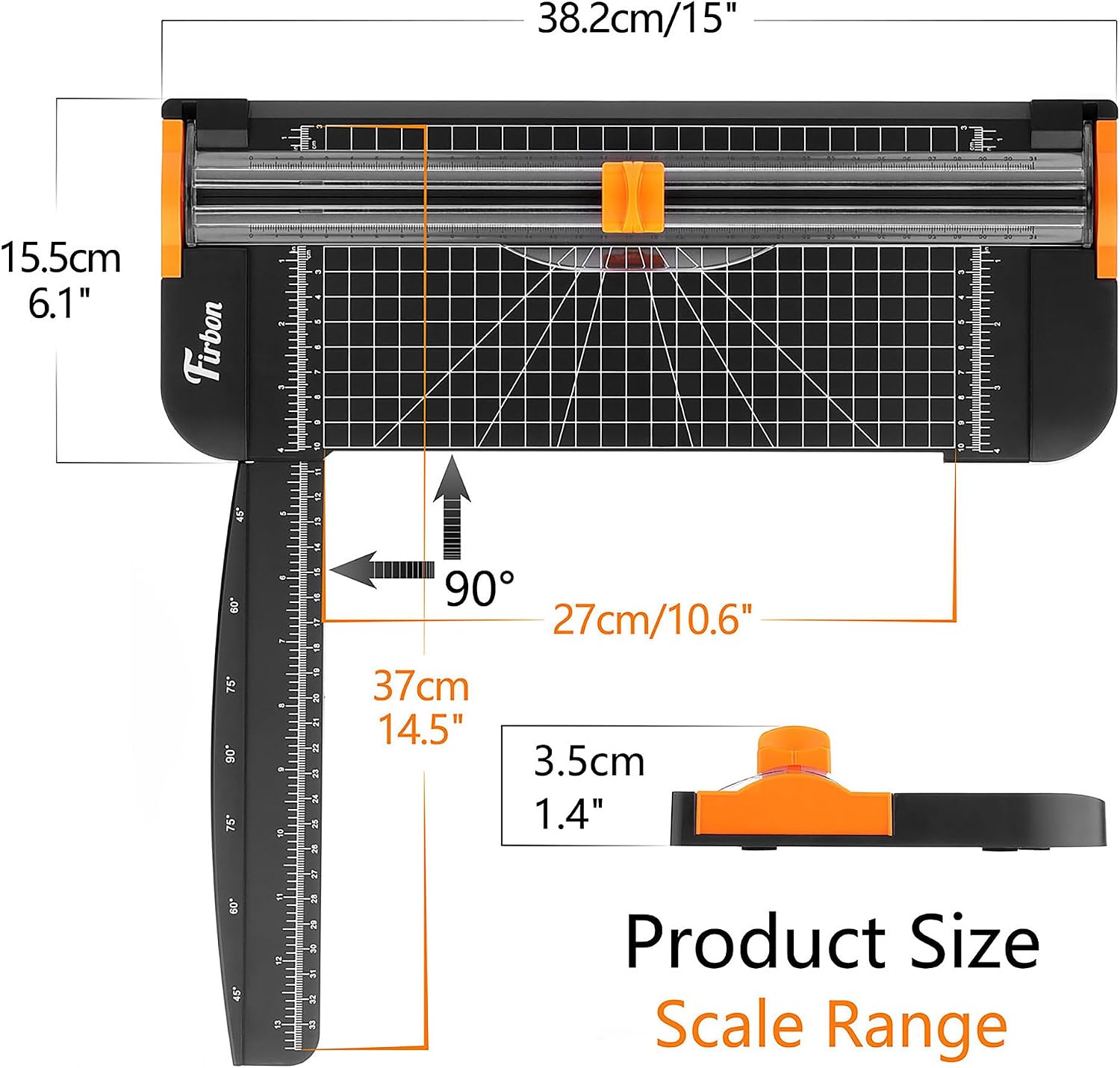 Detalle de Firbon A4 Paper Cutter: 12 Inch Paper Trimmer with Extended Ruler