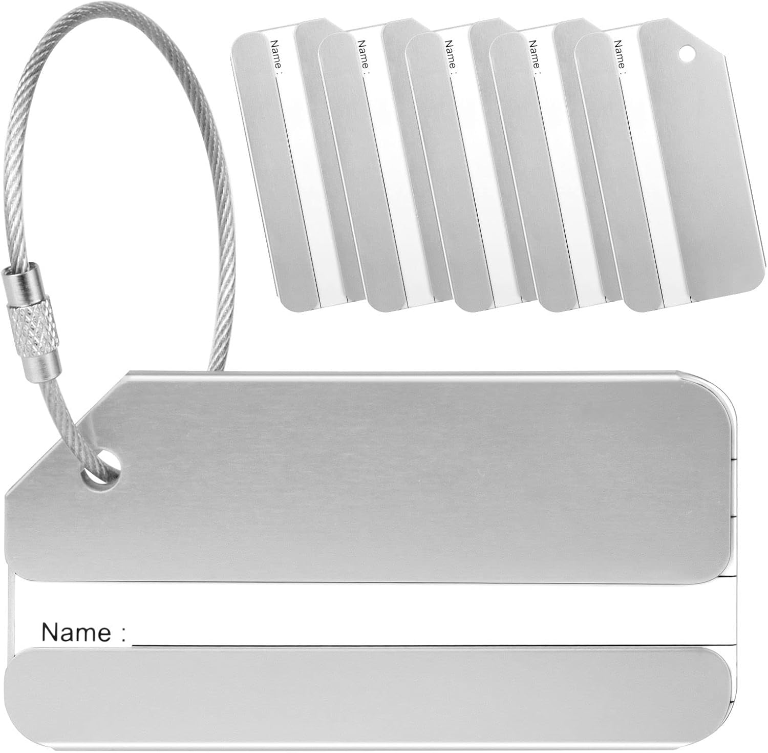 Detalle de Yizhet aluminium alloy luggage tags (6-pack) with steel loop for travel identification