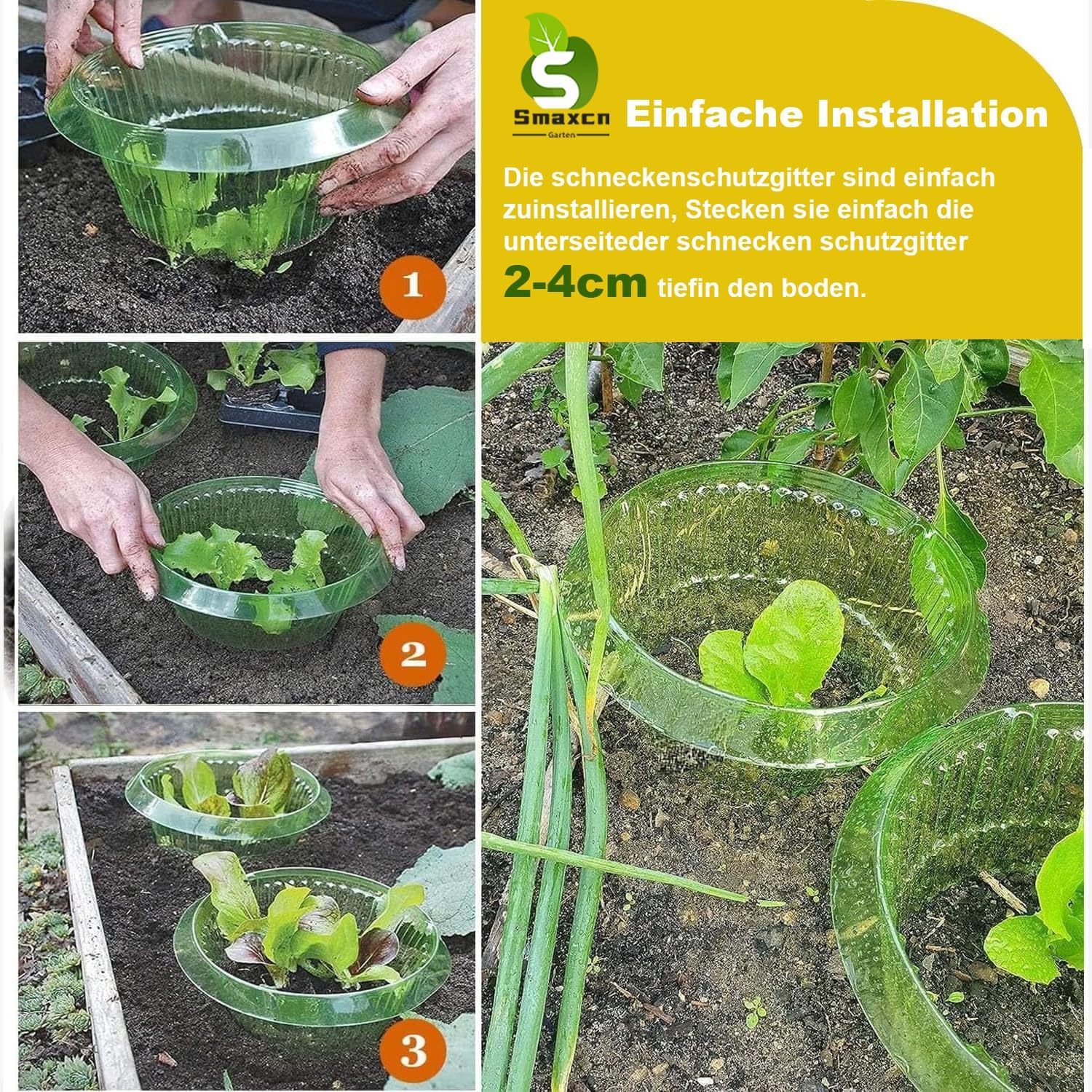 Thumbnail 4 de Smaxcn Schneckenkragen – 15 Stück Schneckenkragen, Schneckenbarriere aus PET, ohne Chemie